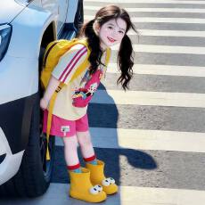 批发<b class='q'>女童</b>短<b class='q'>袖套</b>装2026夏季新款洋气女孩短裤两件套韩版儿童休闲