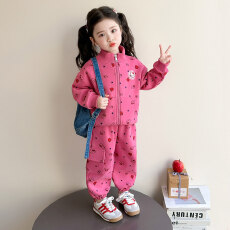 批发女童卡通猫咪套装2026新款儿童开衫卫衣两件套韩范宝宝<b class='q'>春</b>秋