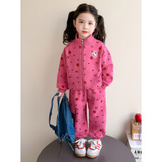 批发女童卡通猫咪套装2026新款儿童开衫卫衣两件套韩范宝宝<b class='q'>春</b>秋