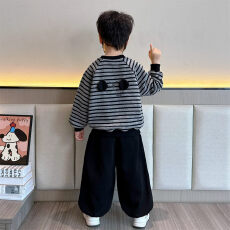 批发<b class='q'>男</b>童<b class='q'>春</b>季<b class='q'>条纹</b><b class='q'>卫衣</b>套装儿童休闲衣服2026新款帅气小<b class='q'>男</b>孩两件套