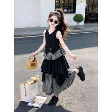 批发<b class='q'>女童</b>夏<b class='q'>套</b>装2026新款儿童夏装洋气上衣女孩夏季超好看半身裙两件套