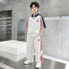 批发男童夏装套装2026新款儿童中大童短袖薄款夏季休闲<b class='q'>运动</b>两件套