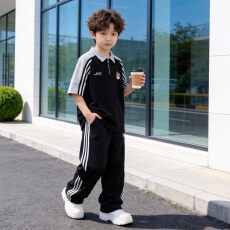 批发男童夏装套装2026新款儿童中大童短袖薄款夏季休闲<b class='q'>运动</b>两件套