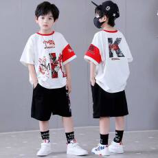 批发六一儿童节演出服男童街舞套装嘻哈潮衣<b class='q'>夏</b>装帅气少儿幼儿园舞蹈服