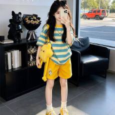 批发女童2026新款<b class='q'>夏</b>套装儿童洋气炸街短袖短裤儿童多巴胺<b class='q'>夏</b>装韩系穿搭