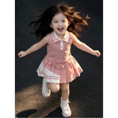 女童夏套装2026新款夏季学院风小女孩独特漂亮女宝宝夏装裙子衣服