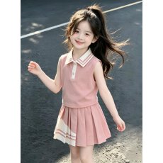 女童夏套装2026新款夏季学院风小女孩独特漂亮女宝宝夏装裙子衣服