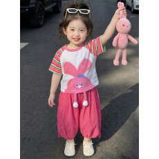批发女童短袖套装夏季2026新款洋气女<b class='q'>宝宝</b>休闲运动装儿童夏装两件套