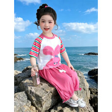 批发女童短袖套装夏季2026新款巨好看儿童防蚊裤薄款<b class='q'>宝宝</b>夏装运动洋气