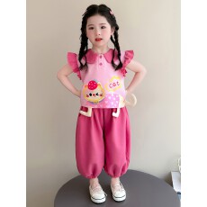 批发<b class='q'>女</b><b class='q'>童</b><b class='q'>短袖</b><b class='q'>套装</b>夏装儿<b class='q'>童</b>卡通休闲两件套2026新款可爱<b class='q'>女</b>宝宝夏天衣服