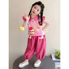 批发<b class='q'>女</b>小<b class='q'>童</b>休闲<b class='q'>套装</b>夏季2026新款<b class='q'>女</b>宝宝卡通飞袖夏装儿<b class='q'>童</b>灯笼裤两件套