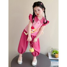 批发<b class='q'>女</b><b class='q'>童</b><b class='q'>夏季</b><b class='q'>套装</b>2026新款儿<b class='q'>童</b>polo衫飞袖两件套宝宝夏装薄款卡通衣服