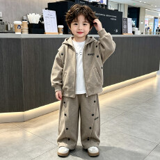 男童套装2026新款儿童痞帅韩版春秋连帽外套卫衣两件套秋装