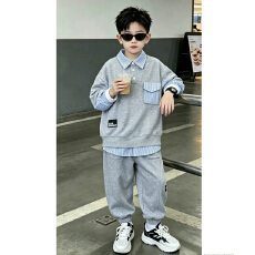 批发<b class='q'>儿童</b>男童套装春秋2026新款秋装男孩中大童卫衣运动秋季两件套