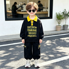 批发男童<b class='q'>秋</b><b class='q'>装</b>套<b class='q'>装</b>2026新款<b class='q'>韩版</b>痞帅翻领卫衣两件套儿童春秋衣服