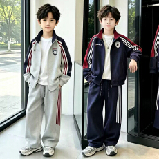 批发男童休闲套装运动套装2026新款儿童校服春秋外套潮流两件套