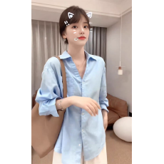 批发爆款亚麻长袖V领<b class='q'>衬衫</b>女2026春夏新款宽松休闲百搭白<b class='q'>衬衣</b>开衫上衣