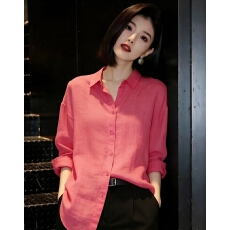 批发欧洲站苎麻长袖防晒衬衫女<b class='q'>春</b>夏季2026新款薄款高端棉麻宽松空调衫