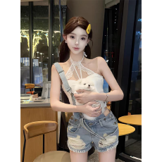 批发蕾丝挂脖<b class='q'>吊带</b><b class='q'>背心</b>女外穿夏纯欲辣妹性感鱼骨抹胸小上衣带胸垫绝美