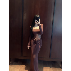 批发法式御姐气质<b class='q'>网纱</b>拼接长袖连衣<b class='q'>裙</b>女秋冬新款小众设计感包臀长<b class='q'>裙</b>子