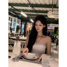 批发纯欲甜辣性感抹胸上衣女夏季设计感闪钻短款气质打底内搭吊带背心