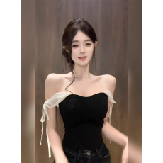 批发纯欲风辣妹蕾丝拼接小吊带背心女夏季外穿名媛风修身性感无袖上衣