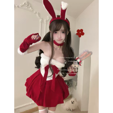 批发毛毛<b class='q'>撞色</b>蝴蝶结丝绒抹胸<b class='q'>连衣裙</b>女秋冬季圣诞穿搭蓬蓬裙a字短裙子