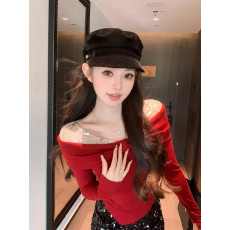 批发法式<b class='q'>蕾丝</b>拼接假两件打底衫上衣女秋冬气质修身显瘦内搭长袖T恤