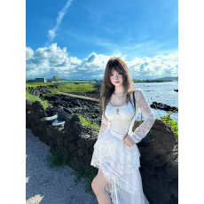 批发纯欲风辣妹性感收腰修身<b class='q'>蕾丝</b>衫小众漂亮巨好看的上衣2026冬季新款