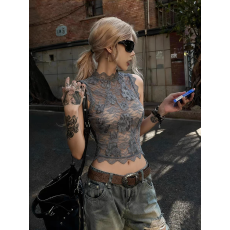 批发高级感气质重工蕾丝花边无袖背心女2026冬新款收腰显身材辣妹内搭