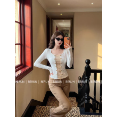 批发纯欲风辣妹金属扣链条镂空<b class='q'>长袖</b>T恤女春季性感收腰显瘦<b class='q'>打底衫</b>上衣