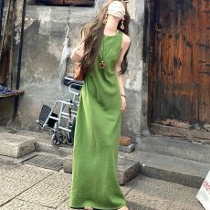 批发法式复古吊带<b class='q'>背心</b>连衣裙女2026夏新款海边度假风收腰显瘦气质长裙