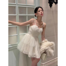 批发夏季新款性感气质生日<b class='q'>小礼服</b>网纱蕾丝高腰在逃公主吊带连衣<b class='q'>裙</b>子女