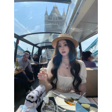 批发氛围少女感穿搭上衣女夏季可爱两件套装泡泡袖上衣+高腰<b class='q'>蓬蓬</b>半裙