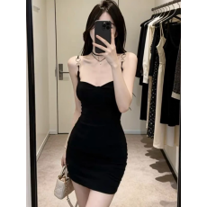 批发纯欲性感甜美辣妹无袖吊带<b class='q'>连衣裙</b>女夏紧身收腰夜总会店包臀短裙子