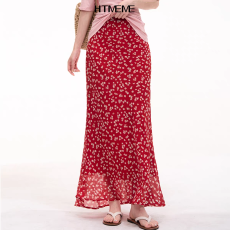 批发复古度假风碎花半身裙女2026新款<b class='q'>夏</b>季显瘦修身花卉半裙包臀a字裙