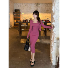 批发纯欲气质修身吊带连衣裙女早秋氛围感针织开衫辣妹包臀<b class='q'>长裙</b>两件套