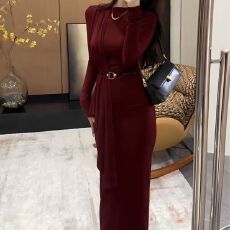 批发2026秋季新款法式气质莫代尔长袖<b class='q'>包臀裙</b>女显瘦收腰内搭