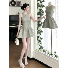 批发法式富家千金高级感<b class='q'>背心</b>连衣裙子女2026新款早秋小个子收腰蓬蓬裙