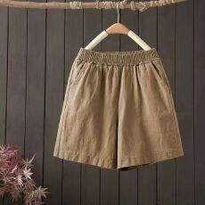 批发妈妈短<b class='q'>裤</b>子女夏季新款高腰宽松显瘦洋气<b class='q'>棉麻</b>五分<b class='q'>裤</b>松紧大码阔腿<b class='q'>裤</b>