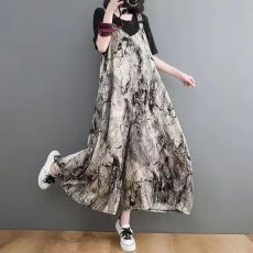 批发胖mm<b class='q'>大码</b>洋气<b class='q'>背带裤</b>女夏薄款宽松裙裤遮肉显瘦减龄阔腿连体长裤子