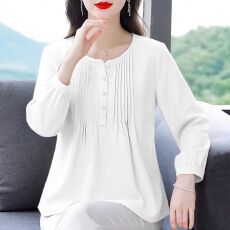 批发2026春夏爆款长袖衬衫宽松款式<b class='q'>棉麻</b>女士<b class='q'>上衣</b>遮肚子适合微胖宝妈