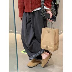 批发韩系小众设计感裤脚翻边深灰色毛呢加绒加厚阔腿裤女秋冬<b class='q'>九分裤</b>女
