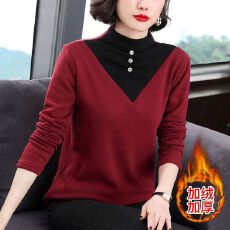 批发双面德绒女士打底衫2026秋冬新款保暖显瘦洋气时尚半高领打底衫女