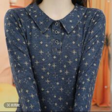 批发秋季长袖T恤女新款时尚<b class='q'>中年</b><b class='q'>妈妈</b>装气质减龄上衣显瘦洋气春秋小衫