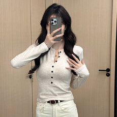 批发【280克绵羊绒】原版亨利领加绒保暖长袖<b class='q'>T</b><b class='q'>恤</b>打底衫女内搭上衣