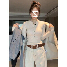 批发【280克绵羊绒】原版亨利领加绒保暖长袖<b class='q'>T</b><b class='q'>恤</b>打底衫女内搭上衣