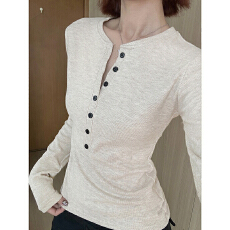 批发【280克绵羊绒】原版亨利领加绒保暖长袖<b class='q'>T</b><b class='q'>恤</b>打底衫女内搭上衣