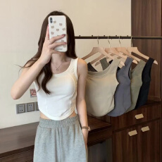 批发官图 带胸垫小吊带背心女内搭外穿夏季美背<b class='q'>文胸</b>一体短款上衣
