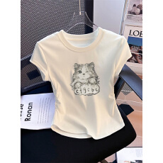 批发官图【后包领210克40支1*1纯棉螺纹】短袖<b class='q'>t</b><b class='q'>恤</b>女夏季短款收腰